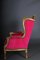 French Louis XVI Wing Chair in Pink Velvet Fabric 9