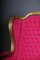 French Louis XVI Wing Chair in Pink Velvet Fabric 6