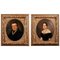 Biedermeier Artist, Portrait of a Couple, 19th Century, Oil on Canvas Paintings, Framed, Set of 2 1