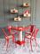 Industrial Red & White Dining Set by Xavier Pauchard for Tolix, 1950s, Image 1
