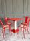 Industrial Red & White Dining Set by Xavier Pauchard for Tolix, 1950s 9