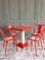 Industrial Red & White Dining Set by Xavier Pauchard for Tolix, 1950s, Image 9