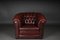 Chesterfield Club Chair in Bordeaux Red Leather, England 3