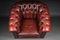 Club chair Chesterfield in pelle rossa bordeaux, Inghilterra, Immagine 11