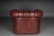 Club chair Chesterfield in pelle rossa bordeaux, Inghilterra, Immagine 10