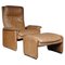 DS50 Lounge Chair & Ottoman in Leather from de Sede, Switzerland, 1970s, Set of 2 1