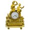 Reloj de péndulo o chimenea Royal Empire dorado, París, 1805-1815, Imagen 1