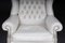 Vintage White Leather Chesterfield Armchair 16