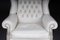Vintage White Leather Chesterfield Armchair, Image 16