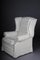 Vintage White Leather Chesterfield Armchair 9