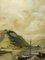 Bateau sur l'Eau avec Montagne, 1900, Huile sur Toile, Encadrée 7