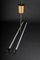 Large Vintage Ceiling Lamp in Brass Neon Tube, 1950s 10