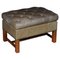 20th Century English Gray Chesterfield Ottoman, Image 1