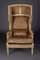 Louis XVI Style Carved Beechwood Armchair with Stool, Set of 2, Image 7
