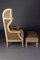 Louis XVI Style Carved Beechwood Armchair with Stool, Set of 2 4