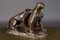 Early 20th Century Bronze Plastic Tiger Couple on Rocks attributed to G. Gardet, 1863, Image 3