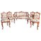 19th Century Baroque Saxony Sofa and Armchairs, 1880s, Set of 5 1