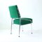 Brussels Chrome & Green Fabric Dining Chairs, Czechoslovakia 1960s, Set of 4, Image 8
