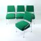 Brussels Chrome & Green Fabric Dining Chairs, Czechoslovakia 1960s, Set of 4 13