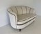 Art Deco Italian Beige and Brown Velvet Sofa, 1940s 5