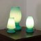 Lámpara de mesa hongo de cristal de Murano verde satinado de Giesse Milan, Italia, Imagen 8