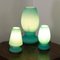 Lámpara de mesa hongo de cristal de Murano verde satinado de Giesse Milan, Italia, Imagen 7