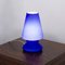Lámpara de mesa hongo de cristal de Murano azul satinado de Giesse Milan, Italia, Imagen 4