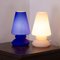 Blue Satin Murano Glass Mushroom Table Lamp from Giesse Milan, Italy 9