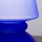 Lámpara de mesa hongo de cristal de Murano azul satinado de Giesse Milan, Italia, Imagen 10