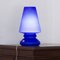 Blue Satin Murano Glass Mushroom Table Lamp from Giesse Milan, Italy 3