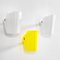 White and Yellow Brass Structure and Acrylic Glass Speakers Wall Lights by Gino Sarfatti for Artiluce, 1950s, Set of 3, Image 3