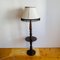 Lámpara de pie de madera con mesa y pantalla textil, Imagen 6