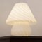 Vintage Murano Glass Mushroom Table Lamp with Spiral White Filigree, Italy 4