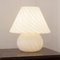 Vintage Murano Glass Mushroom Table Lamp with Spiral White Filigree, Italy 5
