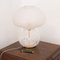 Grande Lampe Champignon Vintage avec Décorations en Verre Blanc, Italie 2