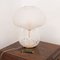 Lampada grande vintage a fungo con decorazioni in vetro bianco, Italia, Immagine 2