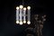 Ridge Chandelier Light with Geometric Aluminium and Opal Globe Bulbs by Louis Jobst 6