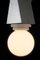 Ridge Chandelier Light with Geometric Aluminium and Opal Globe Bulbs by Louis Jobst 4
