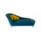 Chaise Longue Art Déco en Velours Bleu Sarcelle, Italie, 1950s 1