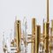 Brass and Glass Chandelier by Gaetano Sciolari, Italy, 1970s 7