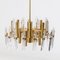 Brass and Glass Chandelier by Gaetano Sciolari, Italy, 1970s, Image 4