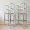 Polished Chrome and Glass Shelving Unit, 1970s, Set of 2 1