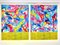 Louis Cane, Composición abstracta, óleo y litografía sobre papel, años 80, Imagen 2