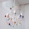 Lámpara de araña de 5 luces con colgantes de colores de cristal de Murano, Imagen 6