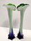 Vintage Green and Blue Encased Murano Glass Vases, Italy, 1960s, Set of 2 9