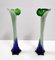 Vintage Green and Blue Encased Murano Glass Vases, Italy, 1960s, Set of 2 4