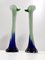Vintage Green and Blue Encased Murano Glass Vases, Italy, 1960s, Set of 2 10