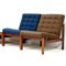 Moduline Lounge Chairs & Rosewood Coffee Table by Ole Gjerløv Knudsen & Torben Lind for France & Søn, 1960s, Set of 4 5