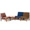 Moduline Lounge Chairs & Rosewood Coffee Table by Ole Gjerløv Knudsen & Torben Lind for France & Søn, 1960s, Set of 4 2