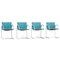 Turquoise Dining Chairs attributed to Pierre Mazairac & Karel Boonzaaijer for Metaform, 1980s, Set of 4 1